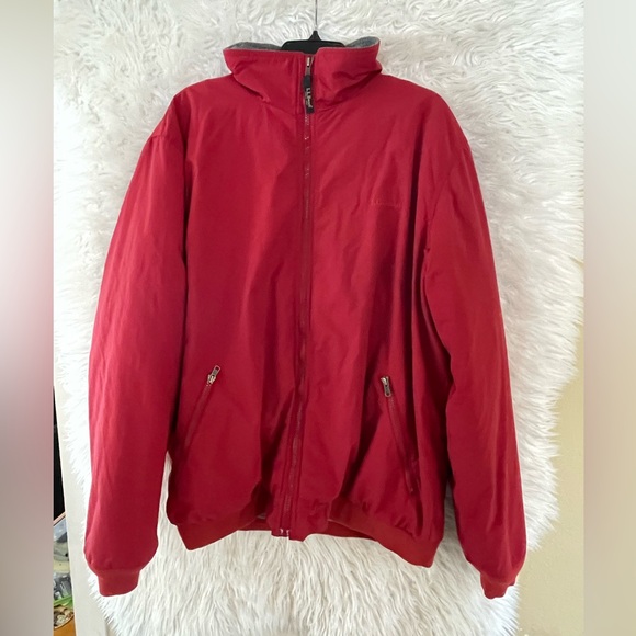 L.L. Bean Other - L.L. Bean Mens Vintage Nylon Full Zip Fleece Lined Red Jacket. Size XLT